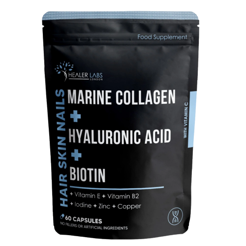 Marine Collagen With Hyaluronic Acid & Biotin -  Healer Labs UK.