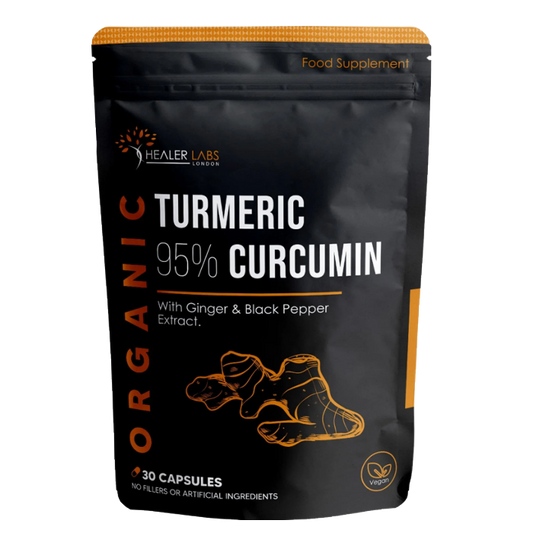 Organic Turmeric 95% Curcumin With Ginger & Black Pepper -  Healer Labs UK.